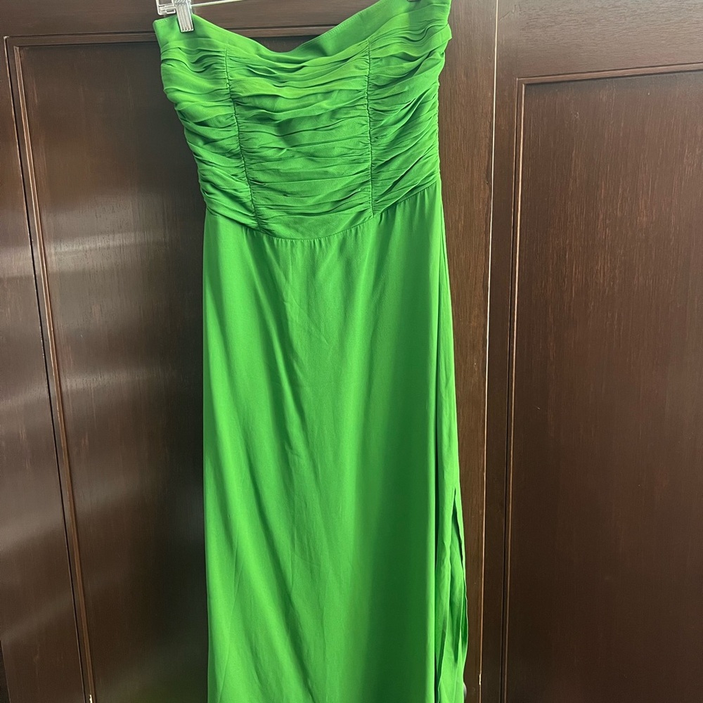 Reformation strapless, green dress size 8, only worn once